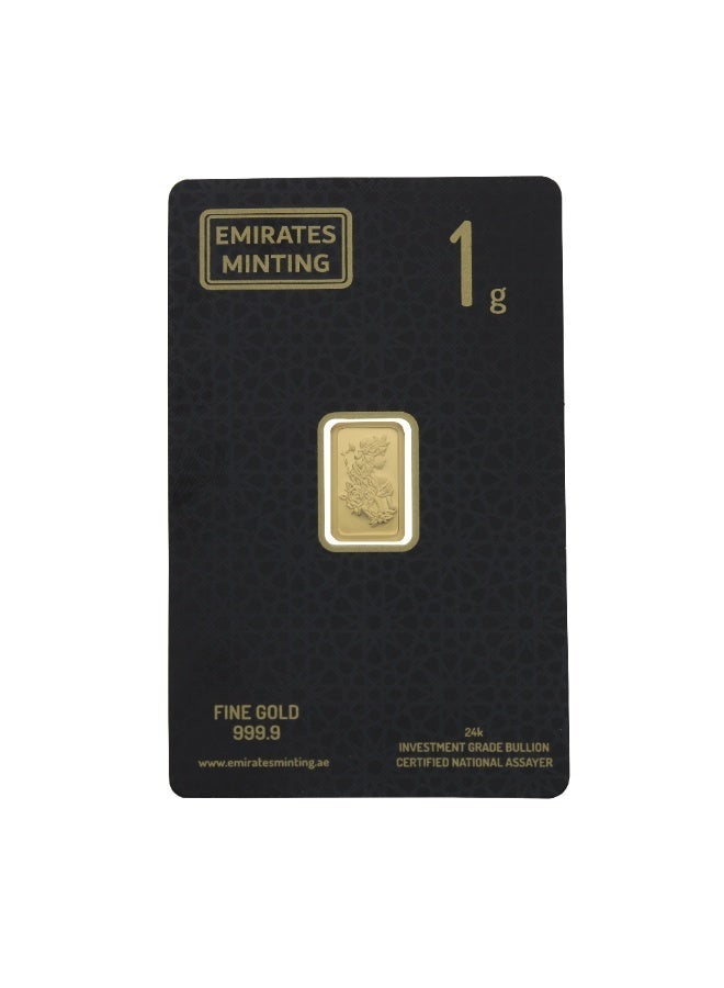 Emirates Minting 1 Gram Flower Girl Gold Bar 24KT 999.9 Purity - Image 1