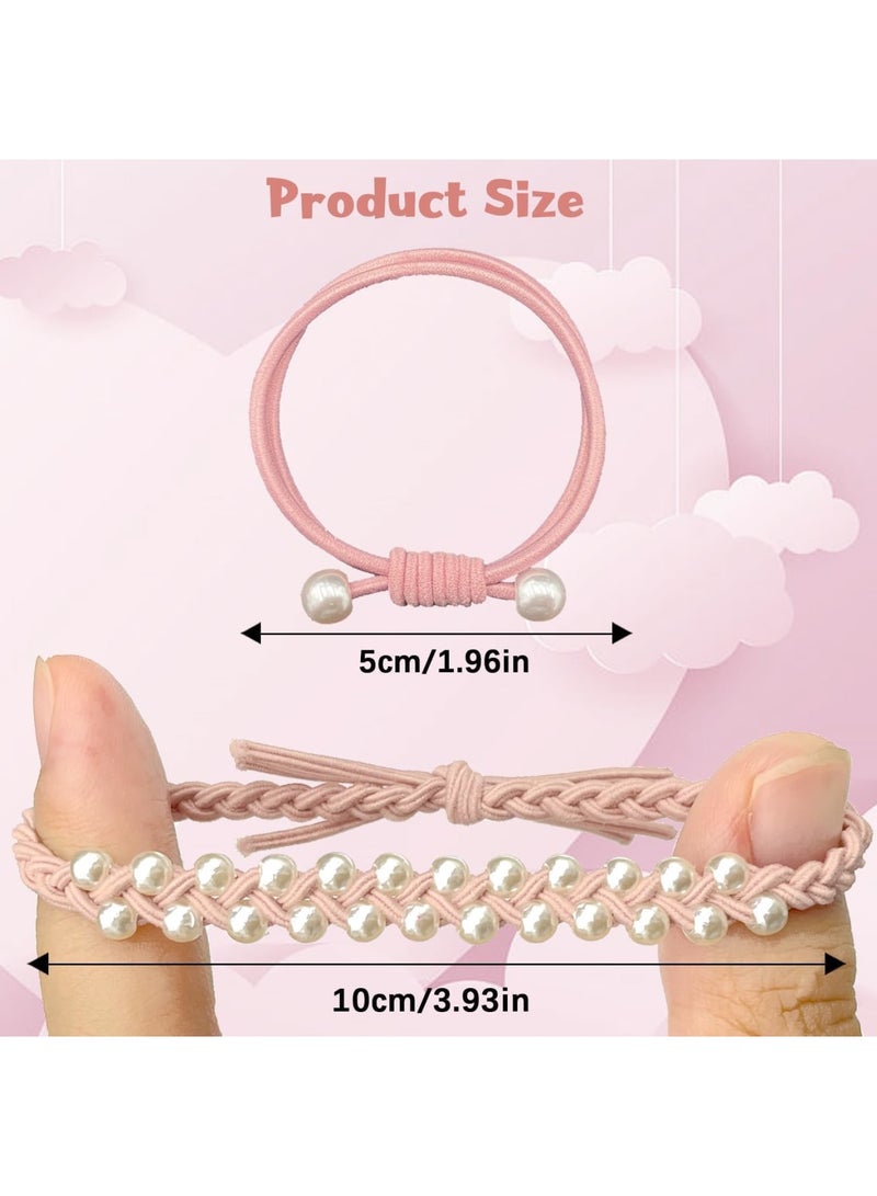 SYOSI Boho Hair Ties, Pack of 20 Stretch Pearl Elastic Ponytail Holders and Bracelets for Women and Girls, Soft Durable Hair Bobbles Suitable for Thin Medium Thick Long Hair - Image 2