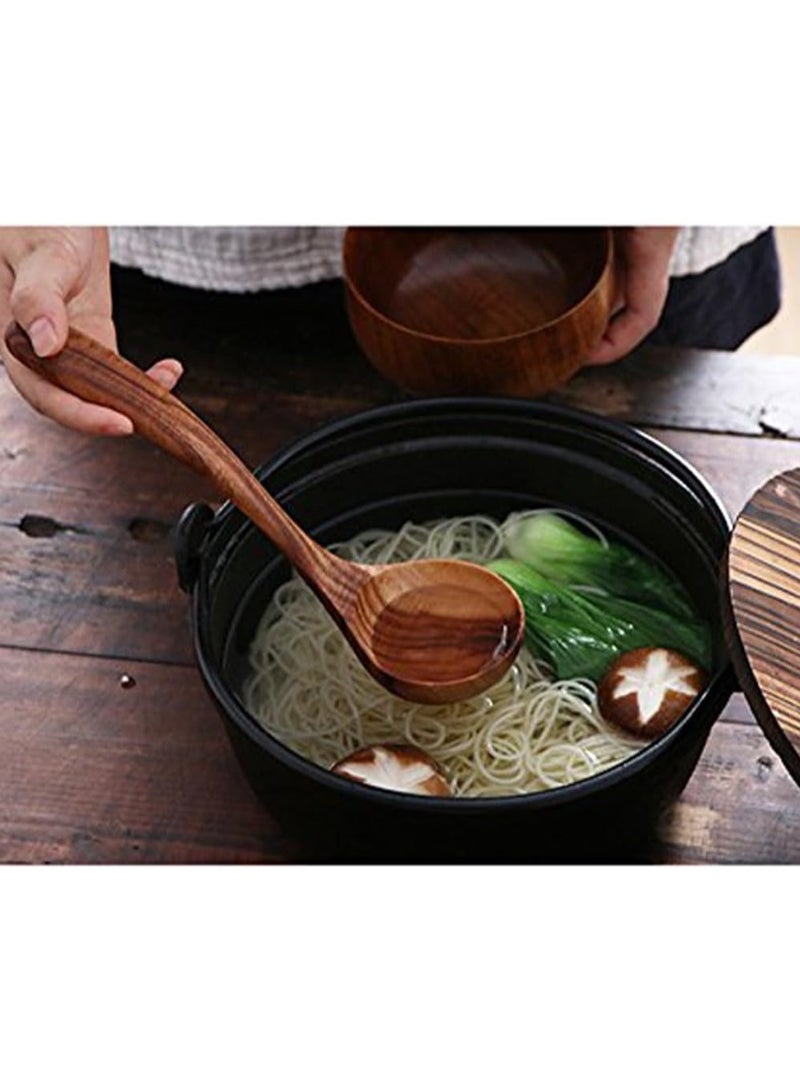 4 Pcs  Wooden Spoons for Cooking, Wooden Natural Teak Wood Spatulas Spoon, Nonstick Kitchen Utensil Set  - Image 2