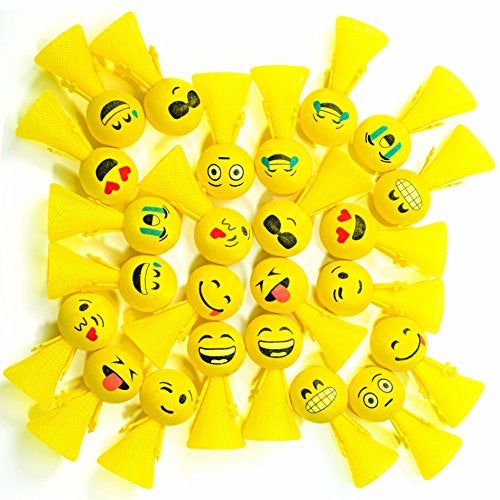 PROLOSO Jumping Popper Spring Launchers Bouncy Toy Balls 24 PcsYellow Poppers - Image 1