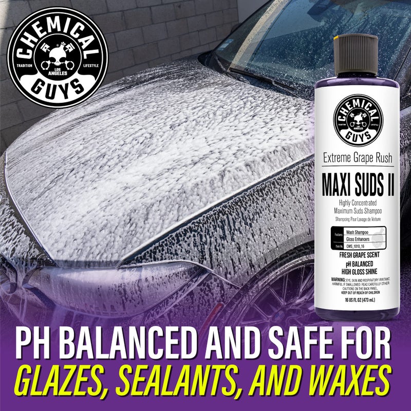 Chemical Guys CWS_1010 Maxi-Suds II Foaming Car Wash Soap (Works with Foam Cannons, Foam Guns or Bucket Washes) Safe for Cars, Trucks, Motorcycles, RVs & More, 128 fl. Oz (1 Gallon), Grape Scent - Image 3
