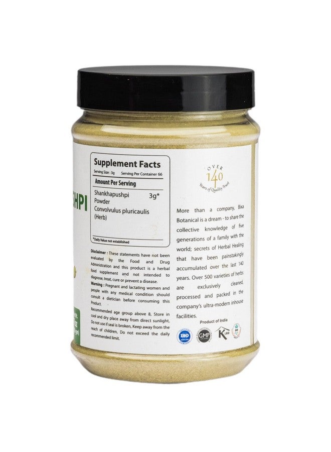 bixa BOTANICAL Shankhapushpi Powder | Convolvulus Pluricaulis ǀ Natural Herbal Supplement | | 200 GRS / 7 OZ | Gluten Free, Non-GMO, Steam Treated, Vegan, 100% Pure. - Image 2