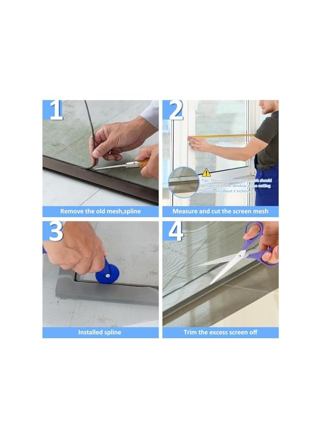 The Bros Window Screen Mesh, 120cm x 250 cmFiberglass Window Screen, Screen Door Mesh, Windows Screens and Screen Door Replacement, Patio Screen Mesh(Black) - Image 4