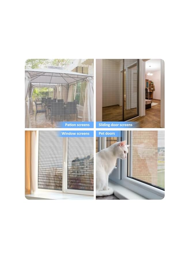 The Bros Window Screen Mesh, 120cm x 250 cmFiberglass Window Screen, Screen Door Mesh, Windows Screens and Screen Door Replacement, Patio Screen Mesh(Black) - Image 5