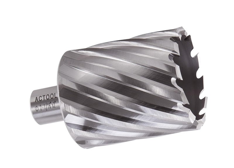 ACTOOL 2-1/16" Diameter × 2" Depth of Cut HSS ANNULAR Cutter with 3/4'' Weldon Shank - Image 1