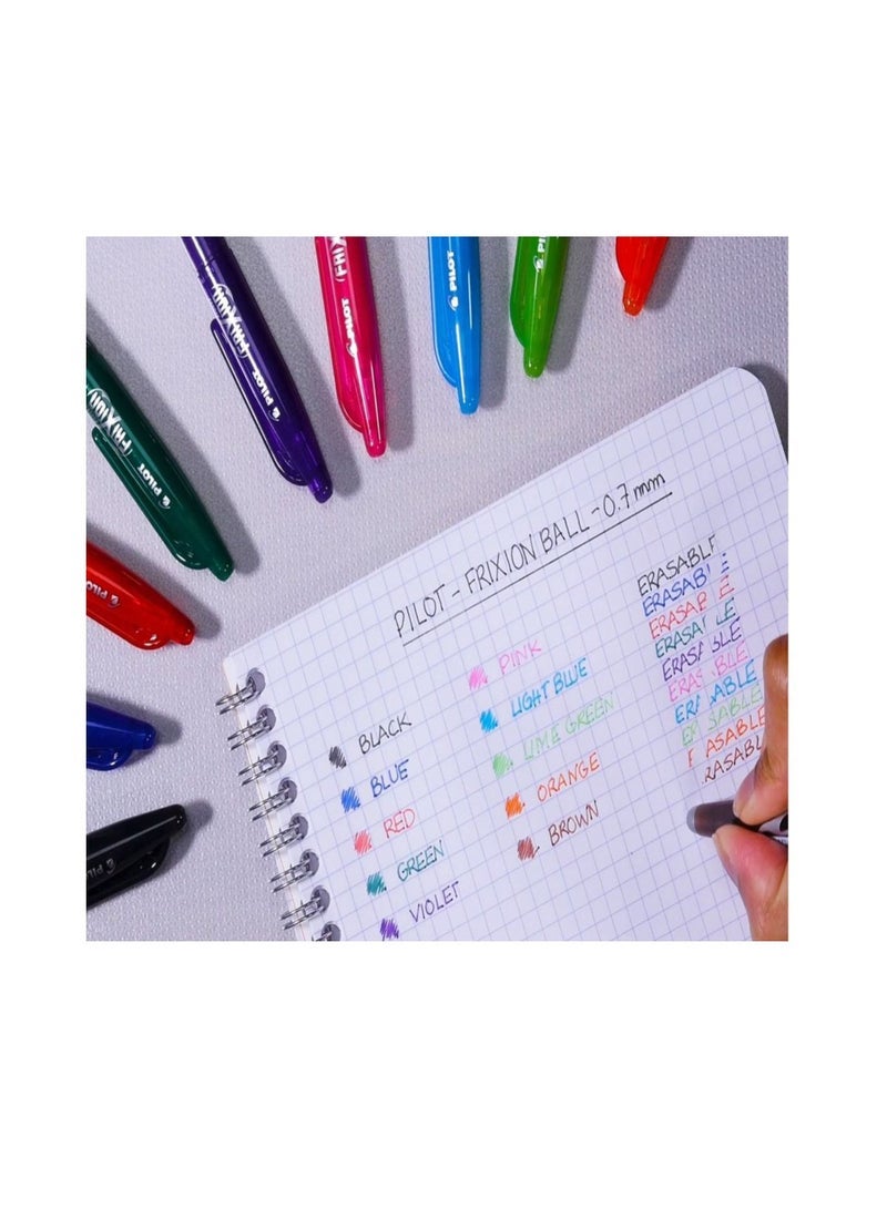PILOT 6-Piece Frixion Erasable Ball Pen 0.7mm Tip Blue Ink - Image 1