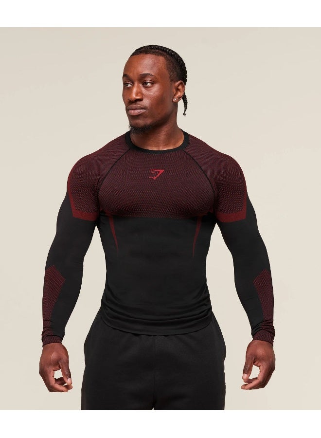 Gymshark أونكس تيشيرت رياضي طويل الأكمام للرجال، سريع الجفاف وأ breathable للتمارين الرياضية