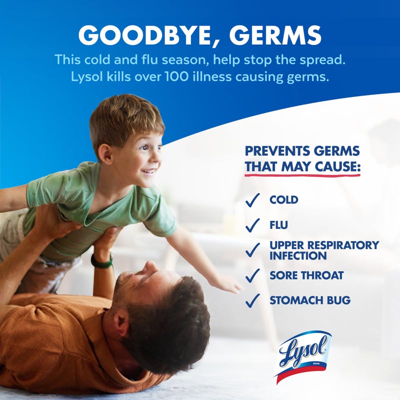 Lysol بخاخ ليزول المطهر، بخاخ تعقيم ومضاد للبكتيريا، للتعقيم وإزالة الروائح، رائحة الليمون، 19 أونصة سائلة (عبوة من 2)، قد يختلف التعبئة - Image 5