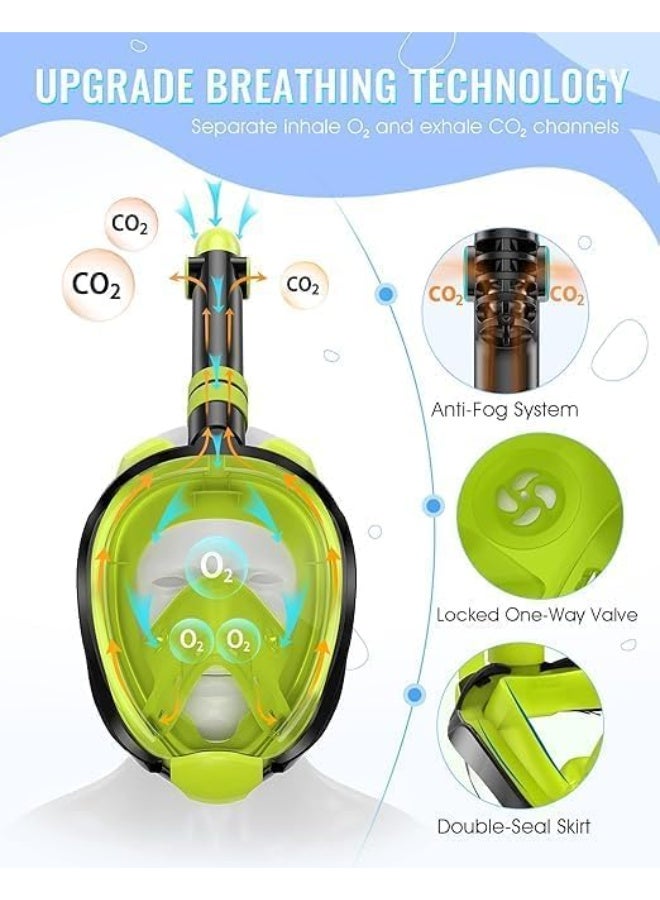 QSHOP 180 Degree Panoramic View Full Face Snorkel Mask Anti-fog and Anti-leak, Suitable for Adults and Kids to Enjoy a Safe and Clear Snorkeling Experience in the Sea or Pool  - Image 3