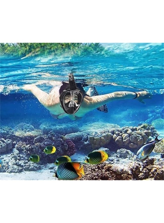 QSHOP 180 Degree Panoramic View Full Face Snorkel Mask Anti-fog and Anti-leak, Suitable for Adults and Kids to Enjoy a Safe and Clear Snorkeling Experience in the Sea or Pool  - Image 5