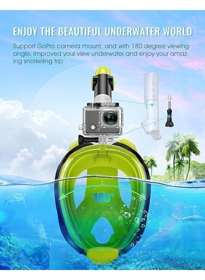 QSHOP 180 Degree Panoramic View Full Face Snorkel Mask Anti-fog and Anti-leak, Suitable for Adults and Kids to Enjoy a Safe and Clear Snorkeling Experience in the Sea or Pool  - Image 4