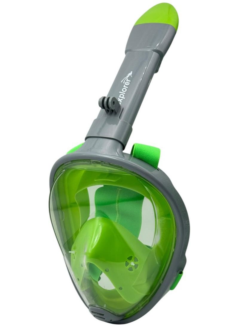 QSHOP 180 Degree Panoramic View Full Face Snorkel Mask Anti-fog and Anti-leak, Suitable for Adults and Kids to Enjoy a Safe and Clear Snorkeling Experience in the Sea or Pool  - Image 1