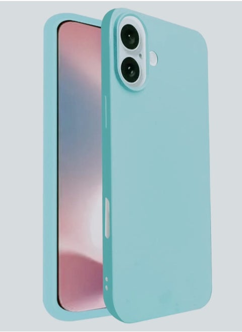 I Phone 16 PLUS Mobile Cover Sky Blue and Clear Screen Protector 2 IN 1.