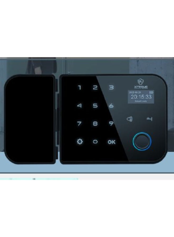 XTREME VISION Frameless Glass Door Lock Finger print RFID Password Remote and Password and Smart phone Application - Image 1