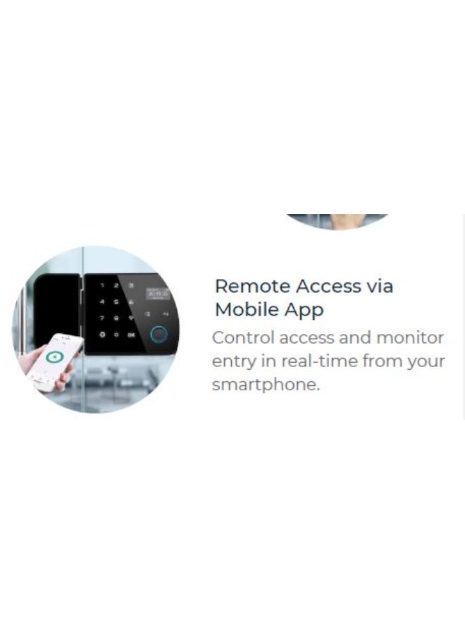 XTREME VISION Frameless Glass Door Lock Finger print RFID Password Remote and Password and Smart phone Application - Image 4