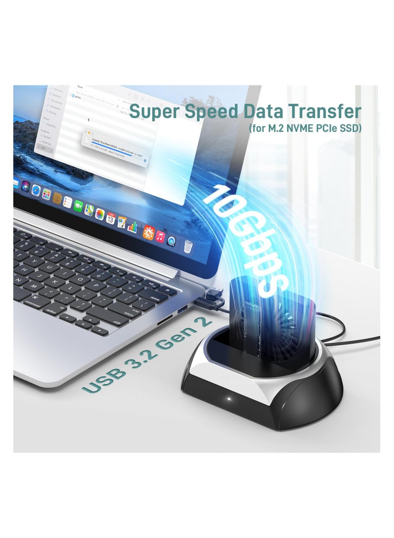 SYOSI M.2 NVME SSD Docking Station with Cooling Fan, Hard Drive Docking Station, Support 2.5 and 3.5 inch SATA HDD SSD, and M.2 NVME SATA SSD, Ultimate Heat Dissipation - Image 4