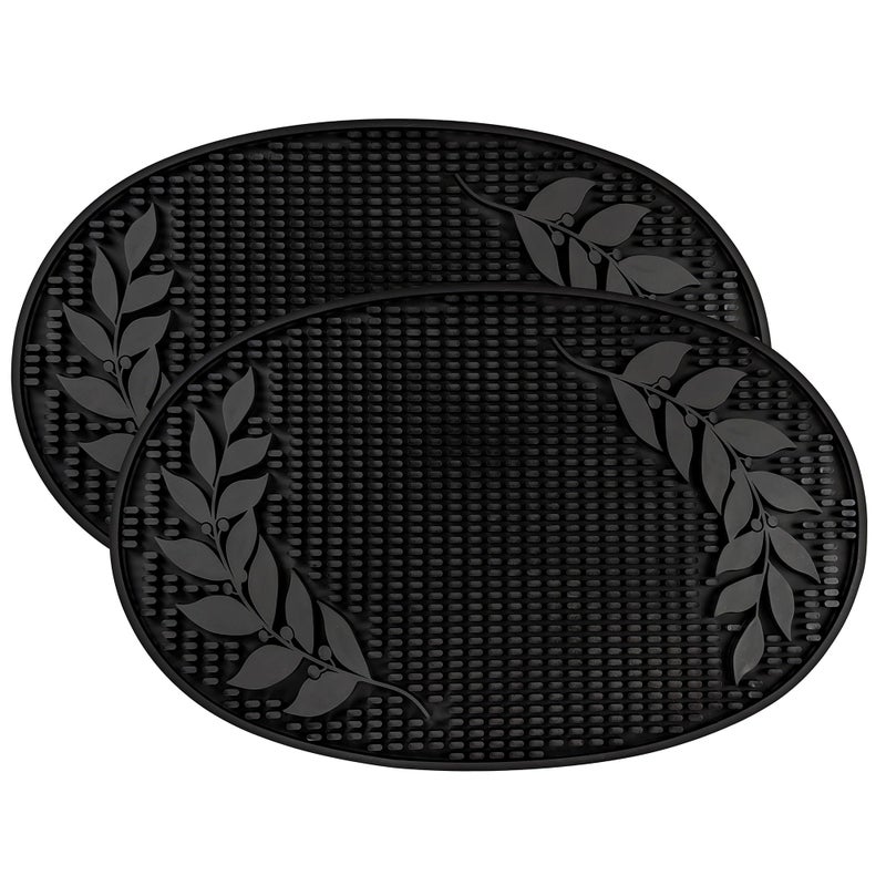 BREKX Set of 2 Bar Mats 18x12 Inches  Drying Mats for KitchenMimosa Bar SuppliesHome Cocktail Bar SuppliesInsulated Spill Mats for BarsNonToxic