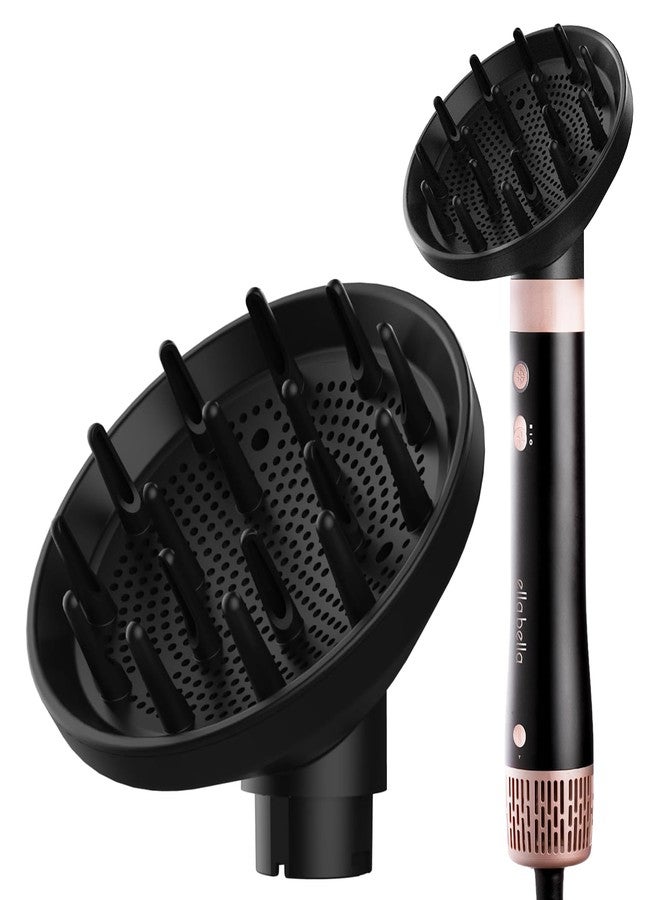 ELLA BELLA® Air Styler Diffuser Attachment - Professional Vented Hair Diffuser for Natural Curls, Waves & Volume - Secure Twist-to-Lock Fit - Anti-Frizz Technology for Fine & Curly Hair (Black) - Image 1
