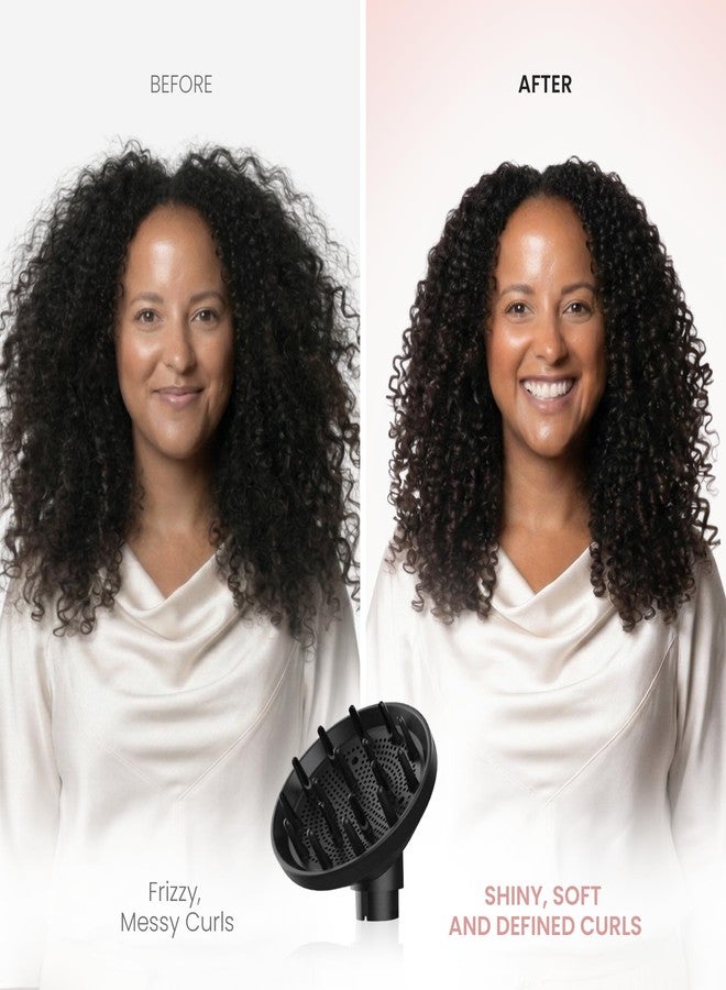 ELLA BELLA® Air Styler Diffuser Attachment - Professional Vented Hair Diffuser for Natural Curls, Waves & Volume - Secure Twist-to-Lock Fit - Anti-Frizz Technology for Fine & Curly Hair (Black) - Image 4