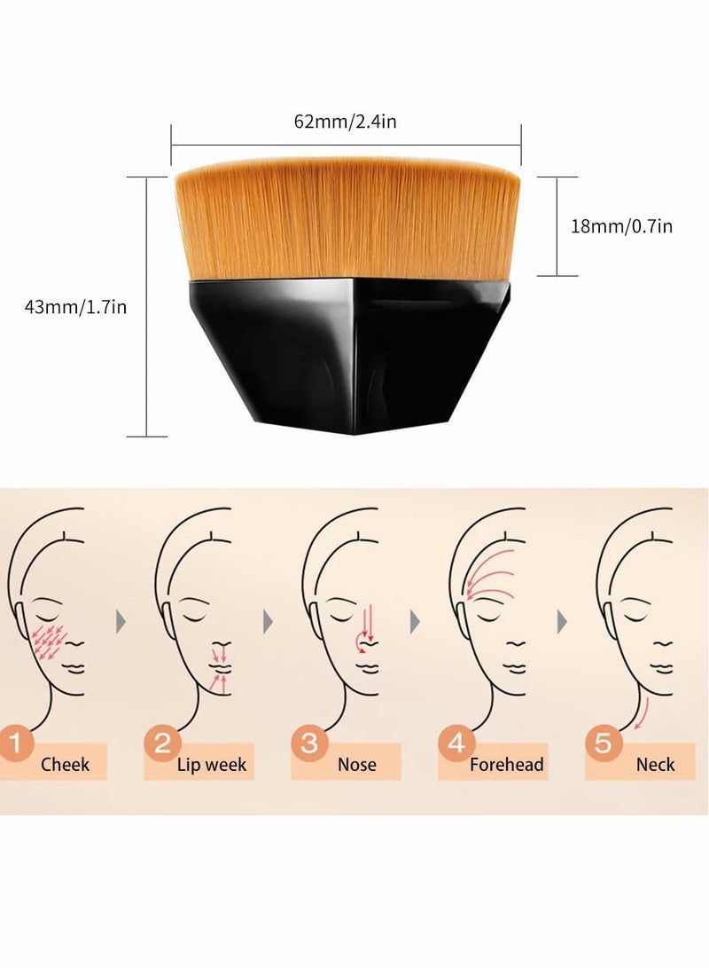 Makeup Brush Set with 2 Liquid Foundation Brushes for Flawless Face Application and Contouring - Image 2