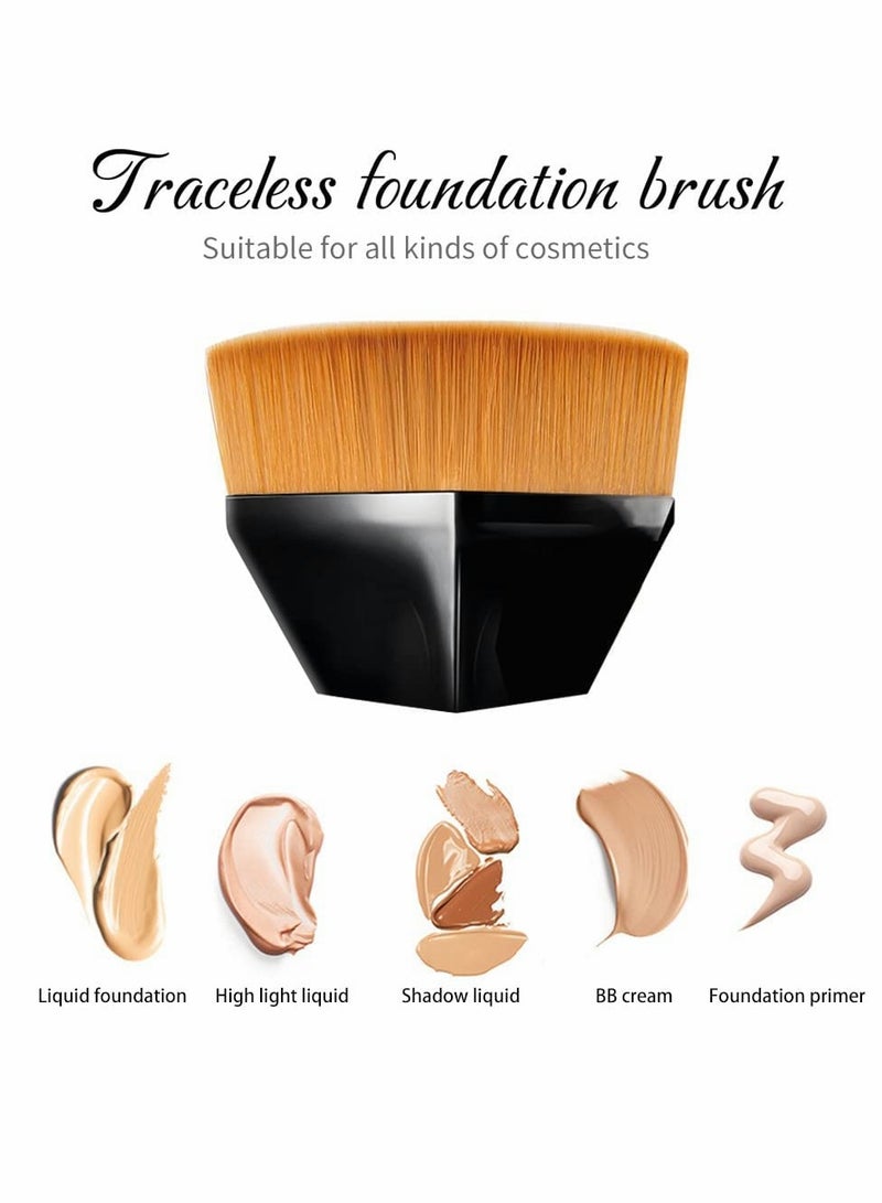 Makeup Brush Set with 2 Liquid Foundation Brushes for Flawless Face Application and Contouring - Image 3