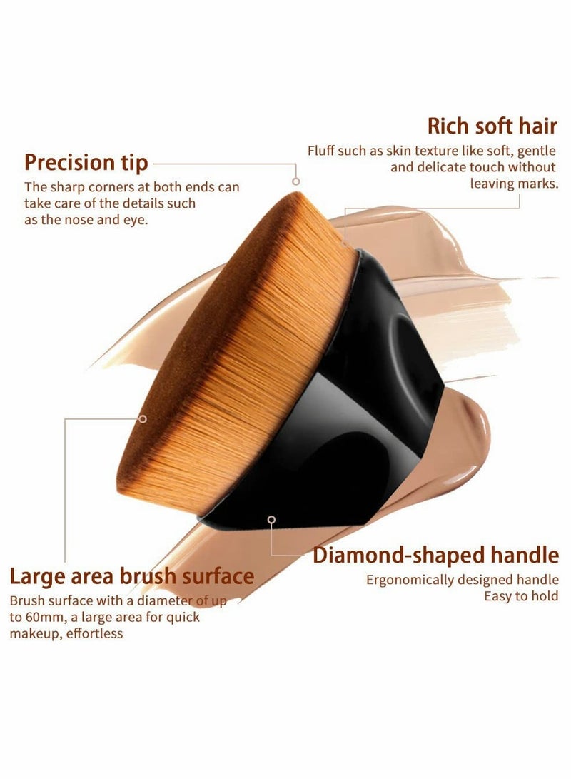 Makeup Brush Set with 2 Liquid Foundation Brushes for Flawless Face Application and Contouring - Image 4