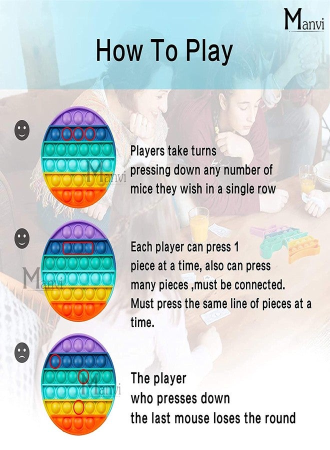 MANVI Fidget Toy for Kids, Educational Sensory Toy for Children, Pop it for Kids, Multi Color Different Shape Pop it for Kids, Simple Fidget Toy for All Ages (Unicorn and Round) - Image 4