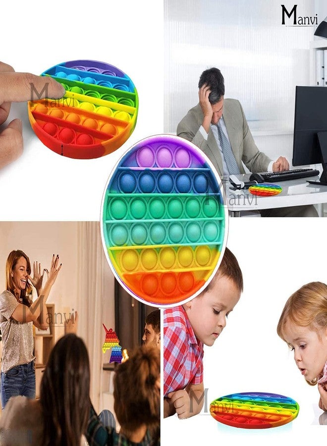 MANVI Fidget Toy for Kids, Educational Sensory Toy for Children, Pop it for Kids, Multi Color Different Shape Pop it for Kids, Simple Fidget Toy for All Ages (Unicorn and Round) - Image 3