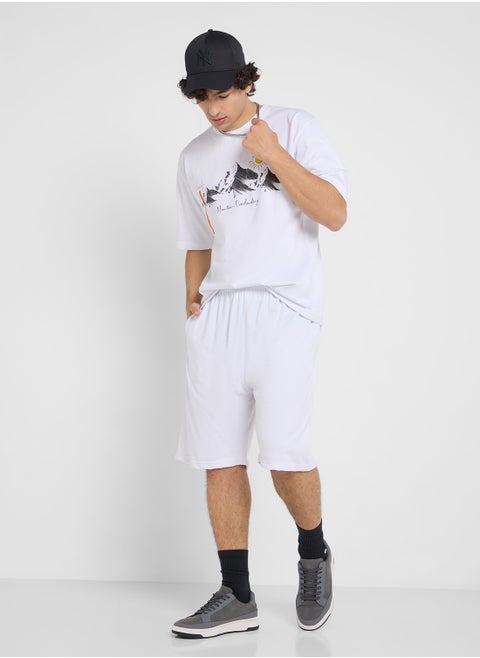 Graphic T-Shirts And Shorts Sets