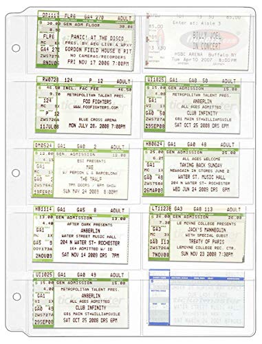 STORE SMART StoreSMART Ticket & Stub Binder Page - 10 Pockets per Page - 10-Pack - VH308-TKT-10 - Image 5