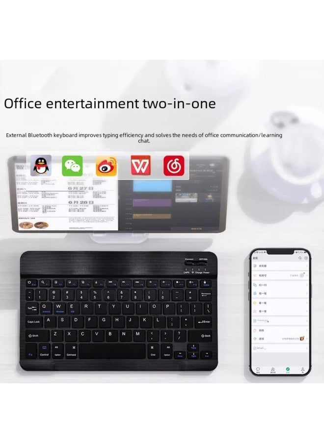 Digital Computer/tablet External Keyboard Touchpad Mouse Function-Color:Ten-inch Bluetooth Keyboard (charging Cable)-Product Type:White