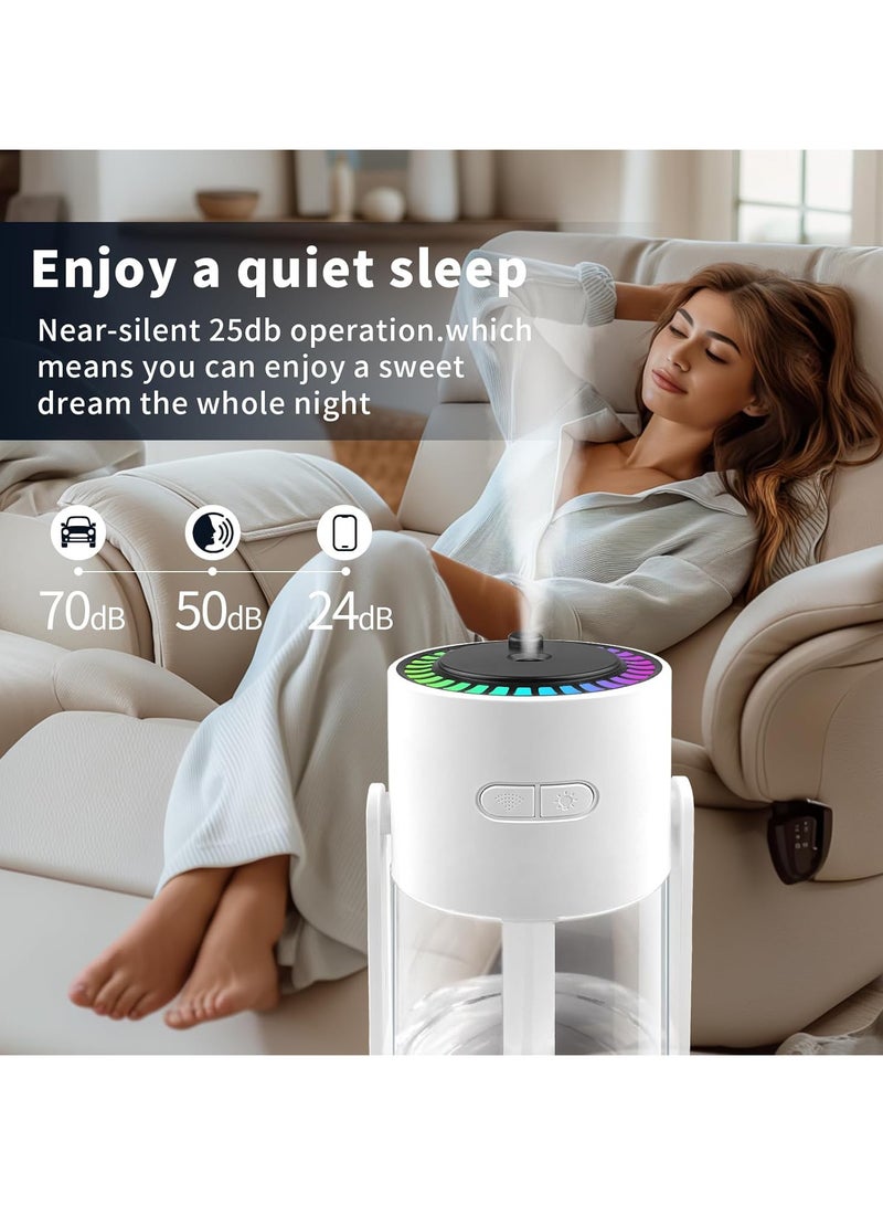 بلان A مرطب هواء علوي ستاري سكاي بسعة 280 مل مع إضاءة ليلية وسماء مرصعة بالنجوم، مرطب رذاذ بارد هادئ USB لغرفة النوم، المكتب، السيارة، تشغيل 4-8 ساعات برذاذ مستمر أو متقطع (وردى) - Image 5