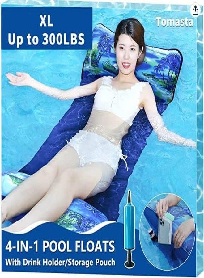 Tomasta Pool Hammock,Inflatable Water Hammock for Adult, Fabric Mesh Floating up to 300 LBS Heavy Duty, XL Lake Float with Drink Bag, Inflatable Pool Lounger, 5-in-1 Multi-Purpose Water Toys - Image 3