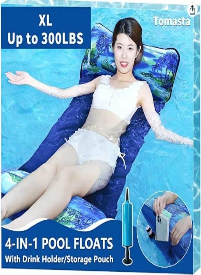 Tomasta Pool Hammock,Inflatable Water Hammock for Adult, Fabric Mesh Floating up to 300 LBS Heavy Duty, XL Lake Float with Drink Bag, Inflatable Pool Lounger, 5-in-1 Multi-Purpose Water Toys - Image 2