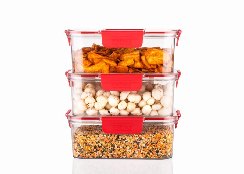 Ritu J344 Plastic Storage Box Fridge Organizers Kitchen Container Freezer FoodVegetablesFruitsFish and Egg with Airtight Lid 1600ml - Image 5