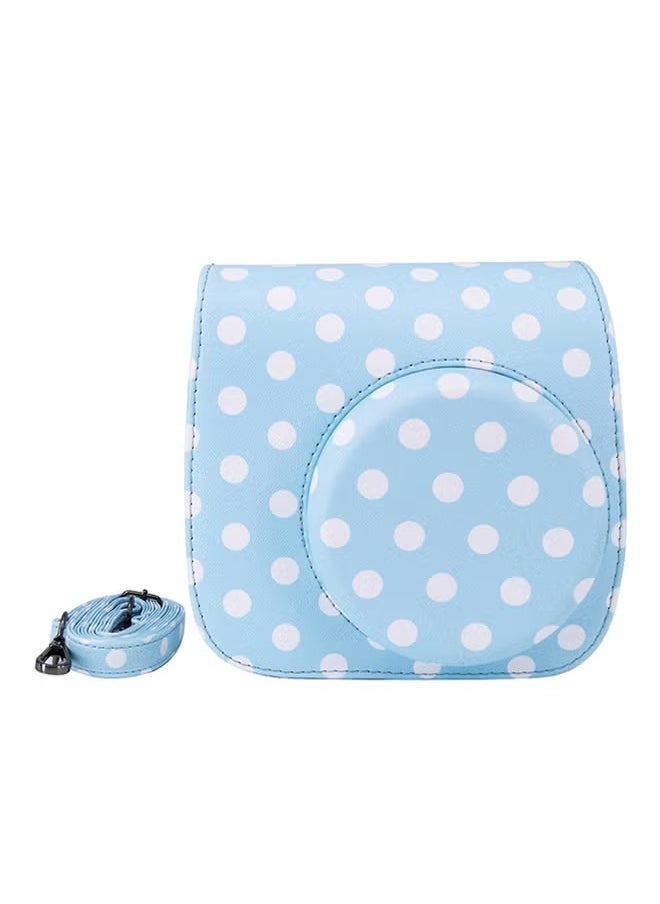 FUJIFILM Camera Case With Shoulder Strap For Instax Mini 8/Mini 8 Plus Blue/White 