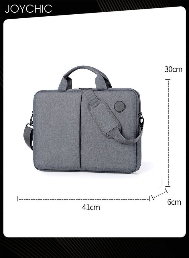 NIBEMINENT 360° Protective Laptop Netbook Messenger Shoulder Bag with Adjustable Straps Durable Wear-resistant Briefcase for Men Women School Work Travel Grey  - Image 4