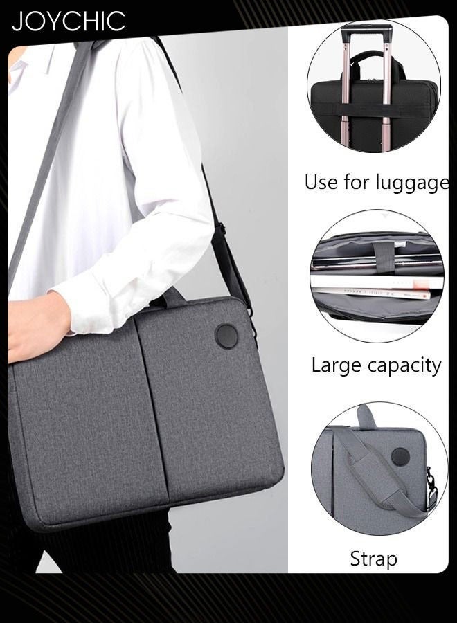 NIBEMINENT 360° Protective Laptop Netbook Messenger Shoulder Bag with Adjustable Straps Durable Wear-resistant Briefcase for Men Women School Work Travel Grey  - Image 1