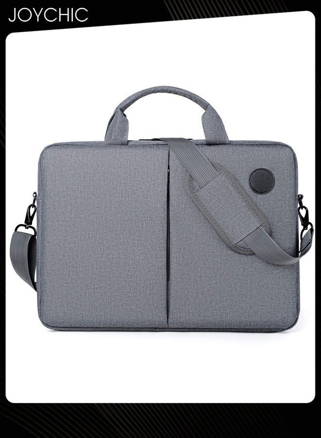 NIBEMINENT 360° Protective Laptop Netbook Messenger Shoulder Bag with Adjustable Straps Durable Wear-resistant Briefcase for Men Women School Work Travel Grey  - Image 3