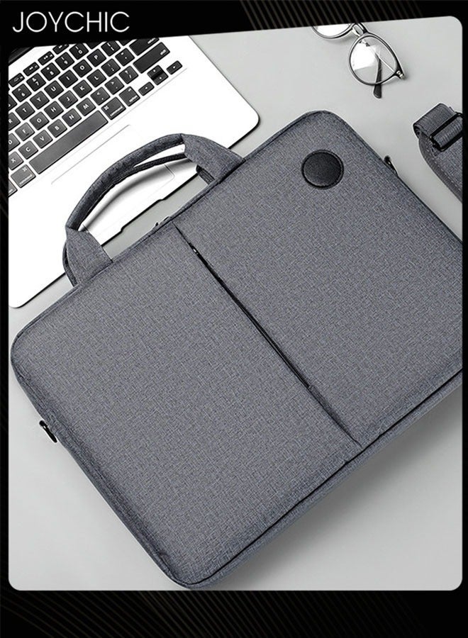 NIBEMINENT 360° Protective Laptop Netbook Messenger Shoulder Bag with Adjustable Straps Durable Wear-resistant Briefcase for Men Women School Work Travel Grey  - Image 2