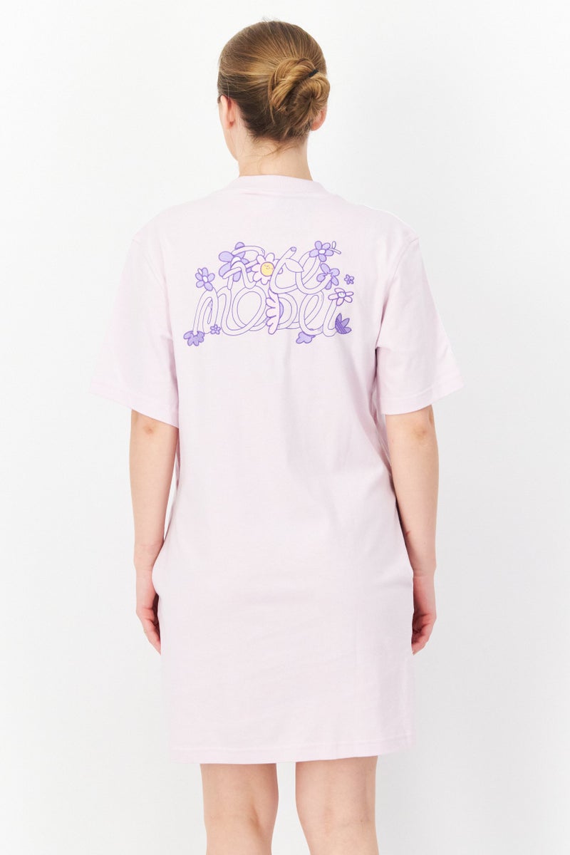 adidas Originals Women Sportswear Fit Short Sleeve Training T-Shirt Dress, Light Pink - Image 4