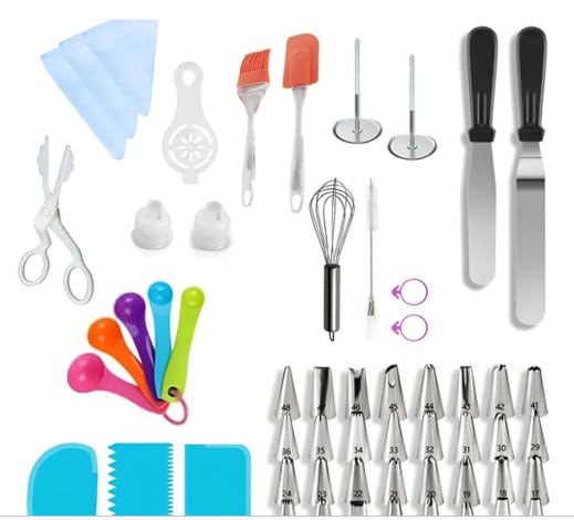 MVM Enterprise Cake Baking and Making Tools Combo for Cake Decoration at Home Kitchen and Bakery Silicone Spatula and Brush Set MultiFunction All Product Reusable Washable1 Pack - Image 1