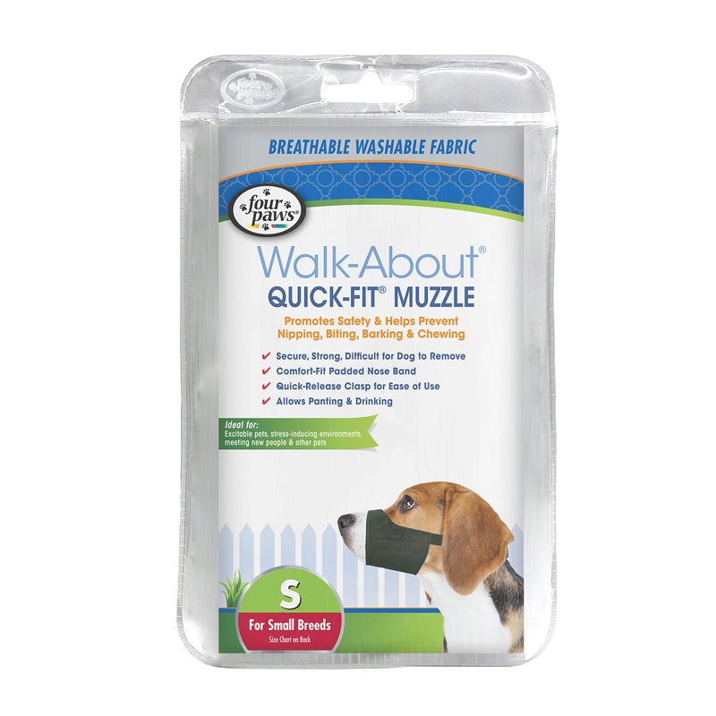 Four Paws Walk-About Quick-Fit Adjustable Dog Muzzle for Small Dogs, Washable & Breathable, Black, 1 Count - Image 4