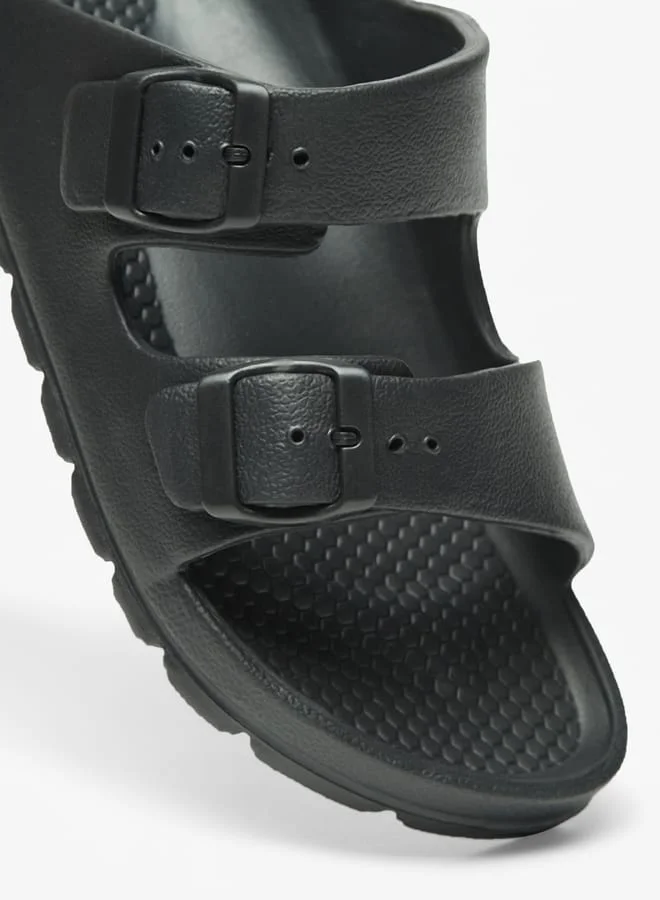 سيليست Womens Solid Slip-On Sandals with Buckle Detail