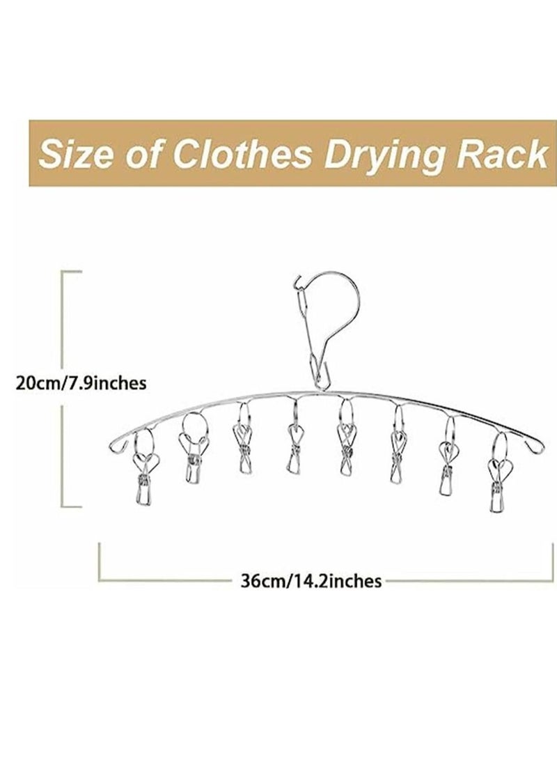 Stainless Steel Laundry Drying Rack Drying Drip Hanger Hanging Rack Sock Dryers Wind-proof Clothes Hanger for Underwear Socks Bra Panty Baby Clothes, Glovesand Small laundry Items - 2Pack - Image 2