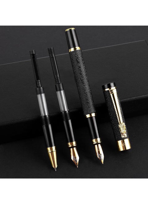 Luxury Fountain Pen Set, Fancy Fountain Pen Set, with 3 Different Nibs, Iridium Extra Fine and Fine and Bent Nib Metal Fountain Pen Calligraphy Pen Gift for Business Journal, Suitable 2.6mm Ink Cartridges