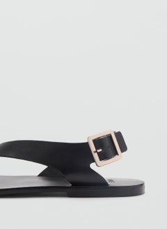 MANGO Casual Leather Cross Strap Sandals  - Image 3