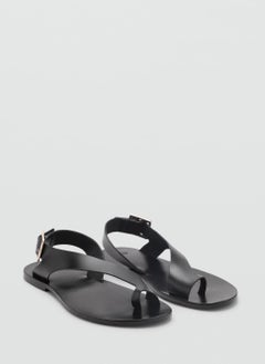 MANGO Casual Leather Cross Strap Sandals  - Image 2