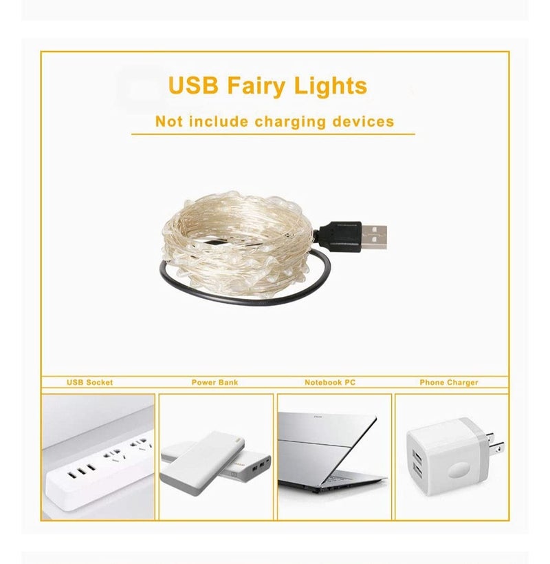 MIRADH Fairy Lights USB Powered String Lights 3M; 30 Led Christmas Lights Fairy String Lights for Decoration (Blue; Pack of 1)(Metal) - Image 2