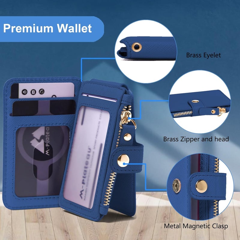 M-Plateau Phone Wallet Stick On, Credit Card Holder for Women Attachable 3M Sticker,Phone Card Holder Compatible with iphone 15 pro case and Most Smartphones (Dark Blue) - Image 4